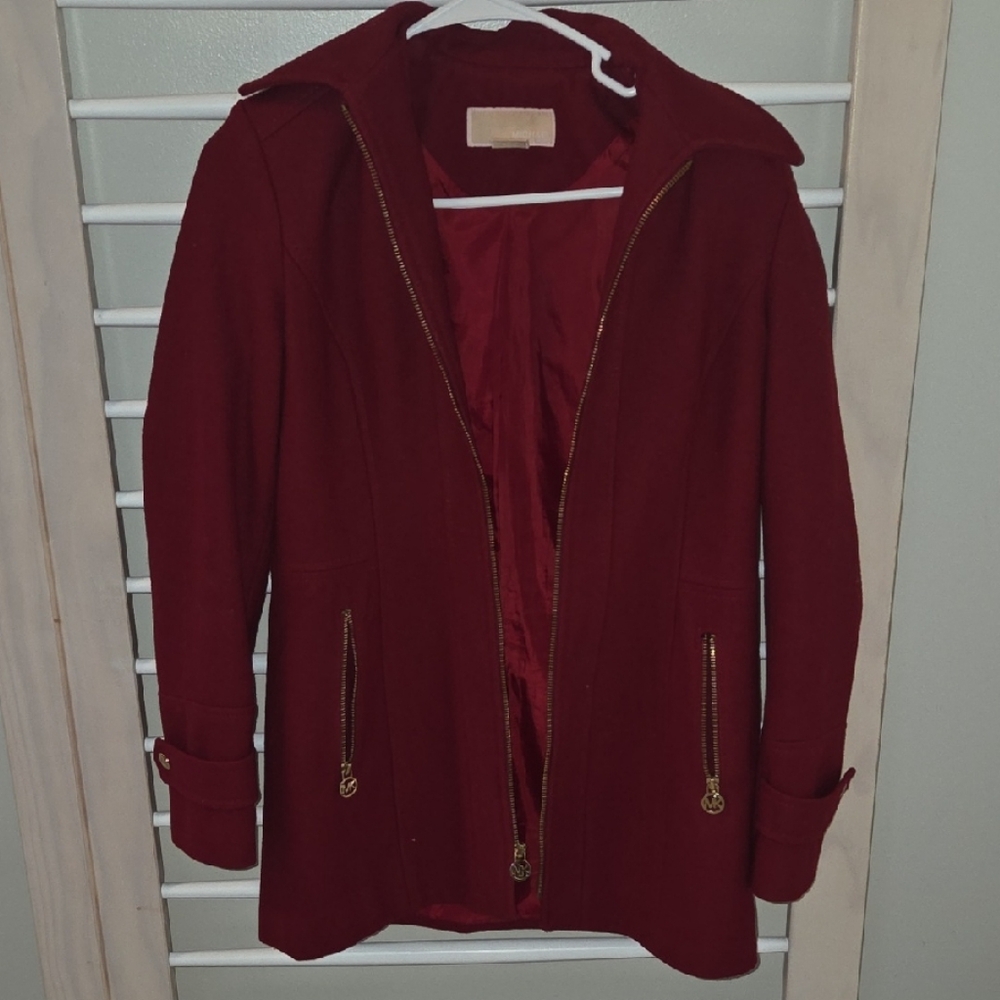 Michael Kors Women's Burgundy Classic Trench Coat
